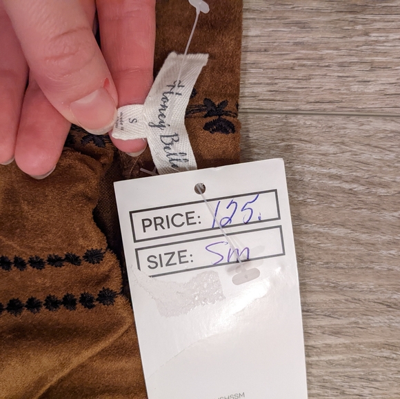 NWT, Honey Belle, Suede, Bohemian Style Pants, Size S - Picture 3 of 5